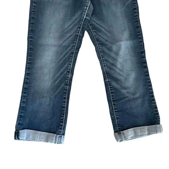 Levi’s Denizen Modern Skinny Crop Denim Blue Button Closure Rolled Hem S #1190 - Picture 3 of 12